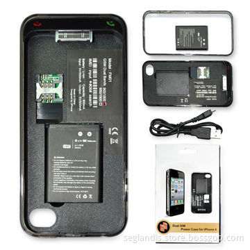 Portable Battery, Suitable for Apple's iPhone 4, with Double Capacity and Endless Talking